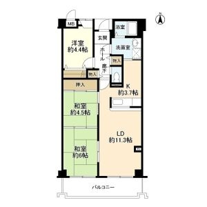 高倉山ハイツの間取り