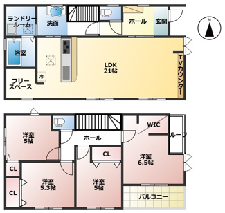 【間取り】 | 岐南町平島新築建売全4棟！お車並列2台以上可能！岐南東小学校まで徒歩10分！アクセス良好です♪ | 
岐南町平島新築建売全4棟！お車並列2台以上可能！岐南東小学校まで徒歩10分！アクセス良好です♪