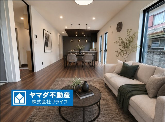 タマタウン　関市東本郷Ⅱ　全4区画分譲の居間・リビング|リビング家具配置イメージ