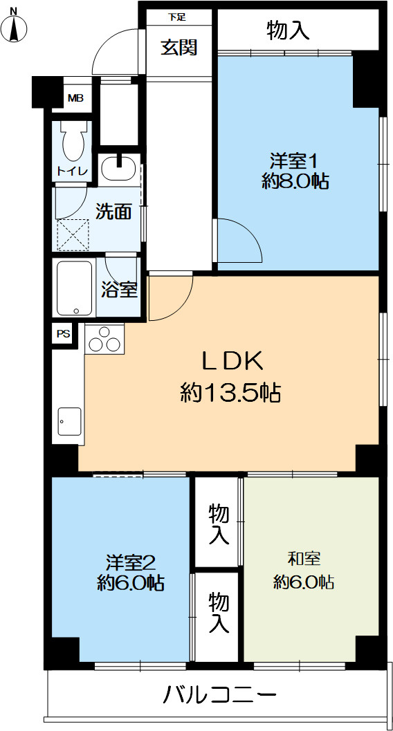岡本パークマンションの間取り