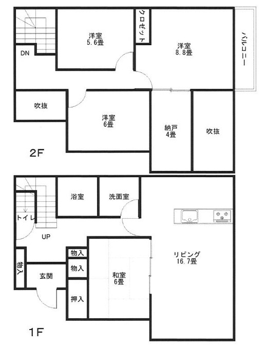 加古川市加古川町稲屋　　　中古戸建の間取り