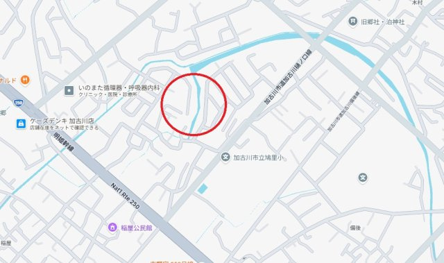 加古川市加古川町稲屋　　　中古戸建の地図
