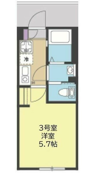 川崎市多摩区中野島１丁目のアパートの間取り