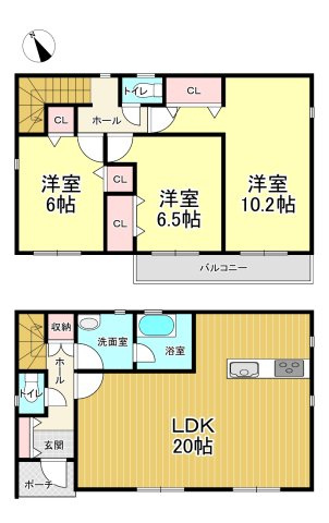 【間取り】 | クレイドルガーデン石巻市新境町　第1