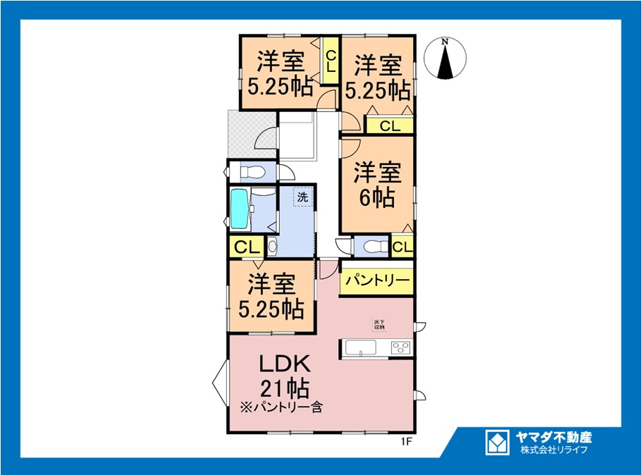 ハートフルタウン　一宮市北方町北方81番　全2区画分譲の間取り|■A号棟　■ヤマダ不動産　株式会社リライフ　
■夢のマイホーム購入をフルサポートします！