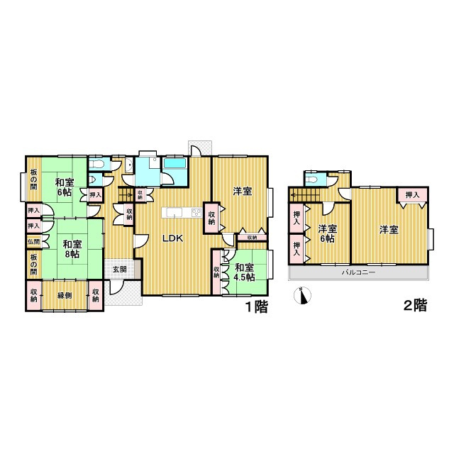 中古戸建)八女郡広川町大字新代の間取り