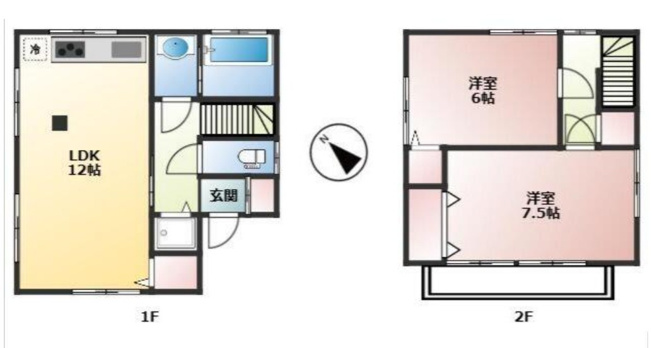 【間取り】 | 若木2丁目戸建