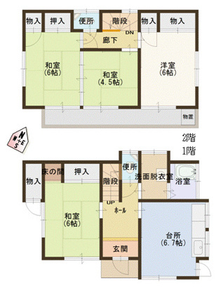 船瀬貸家の間取り