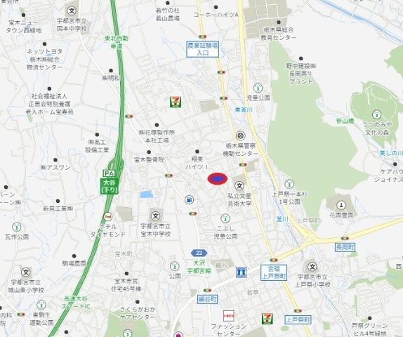 宇都宮市上戸祭4丁目　土地　予約済の地図