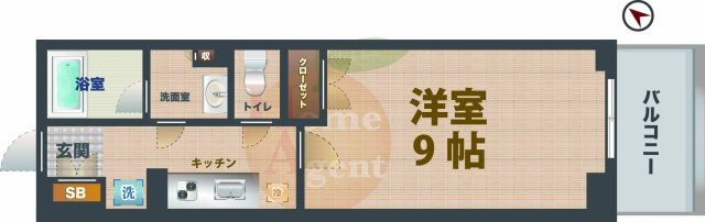 【間取り】 | リビオ東中野ヒルトップ | 1Kのお部屋です。