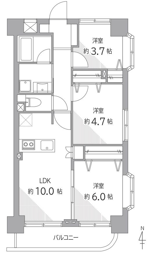 ドラゴンマンション森下壱番館の間取り|南東角部屋住戸につきまして日当り・通風良好。新規リノベーション施工が完了致しましたのでいつでも内覧が可能です。安心のアフターサービス保証付きですのでご購入後も安心して暮らせます。