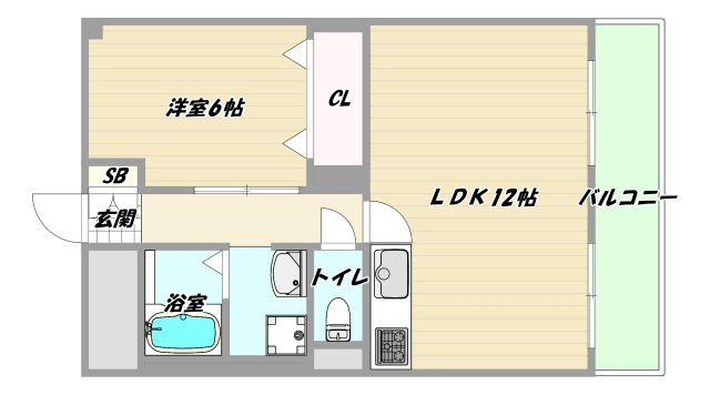 大阪市淀川区西宮原１丁目の賃貸マンションの間取り