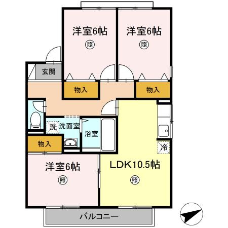 【間取り】 | セジュールサバス　E棟