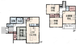 【間取り】 | いろどりアイタウン古河市諸川23-P1　 | 南向きで日当たり良好な間取りです