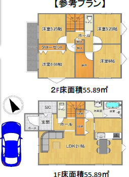 厚木市戸室5丁目　売地　33.35坪の参考プラン