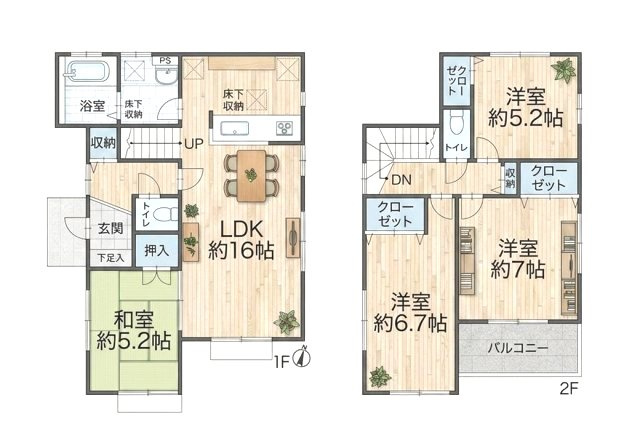 草加市谷塚仲町売戸建ての間取り