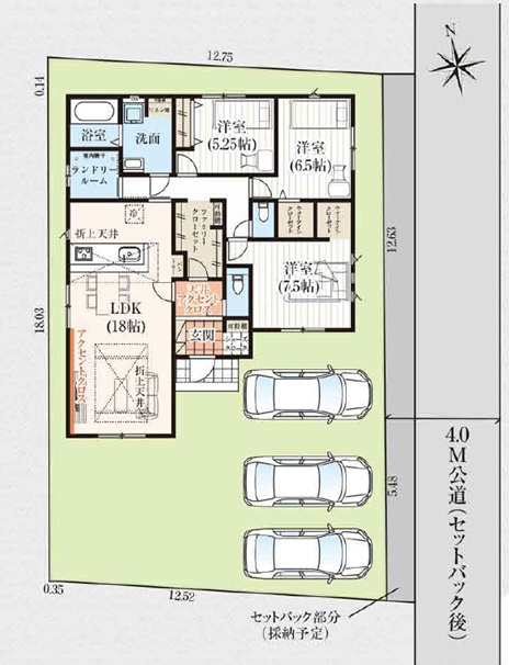 新築　太田市金山町2期　1号棟の区画図|全1区画の物件です。土地約64坪。