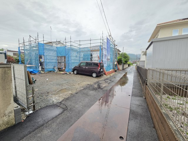 新築　太田市金山町2期　1号棟の前面道路含む現地写真|現地写真　東側前面道路幅員約4ｍ