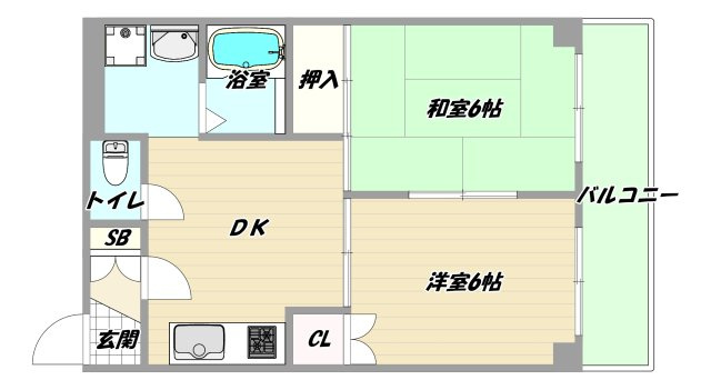 大阪市淀川区木川東４丁目の賃貸マンションの間取り