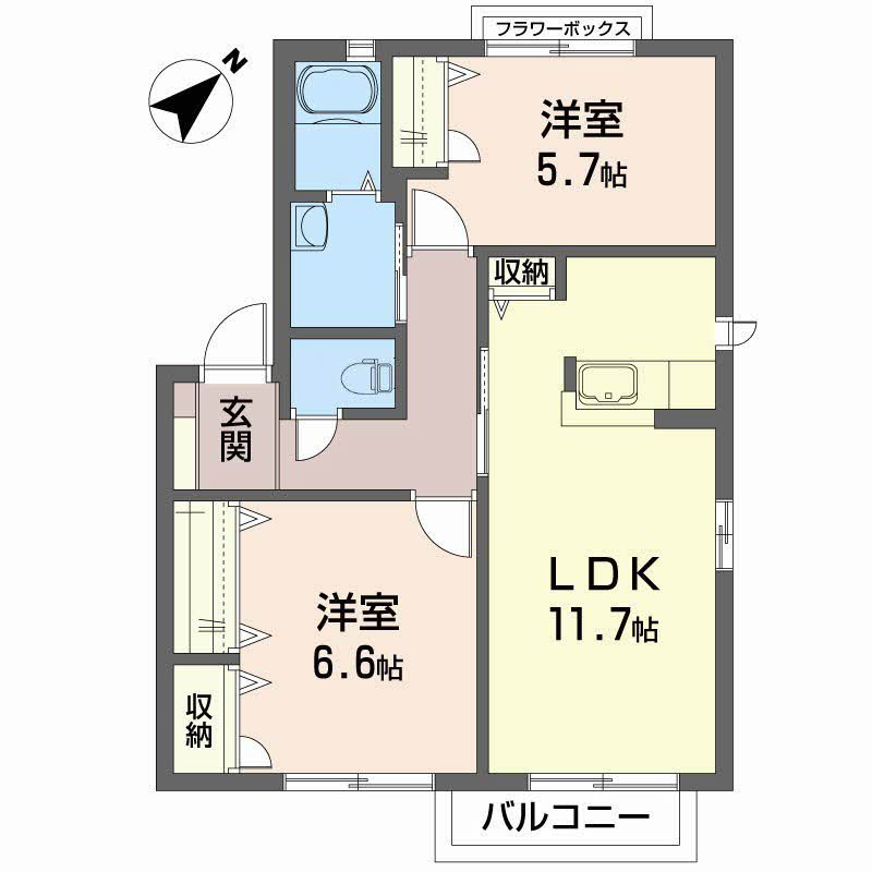 セフィラハイツⅡ B棟の間取り