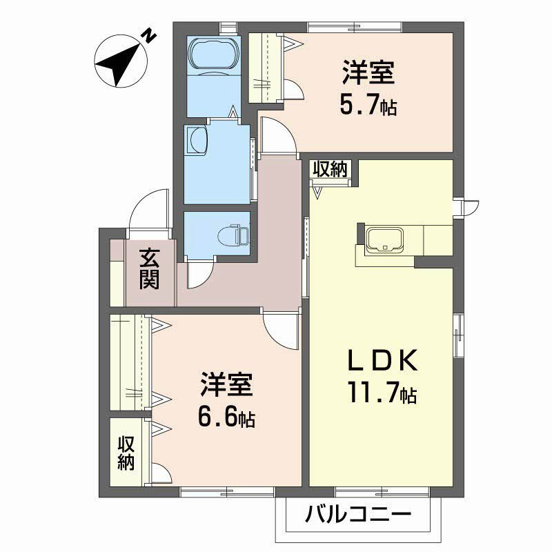 セフィラハイツⅡ B棟の間取り