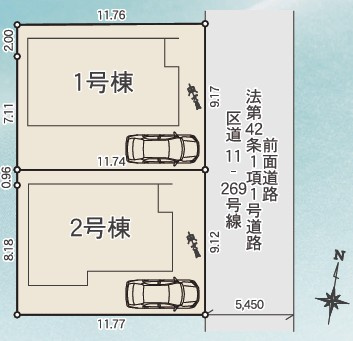 練馬区富士見台1丁目　新築一戸建　西武池袋線　富士見台の区画図