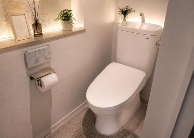 【トイレ】 | トイレは大きさや形、機能、抗菌性などが異なる多種多彩なタイプが各メーカーから出ています。それぞれに良さがあるため、事前にどういったタイプのトイレがいいのかをご家庭内で決めて、内見に行くといいでしょう。