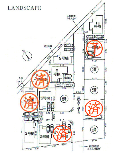 立川市西砂町2丁目　新築戸建全15棟の区画図