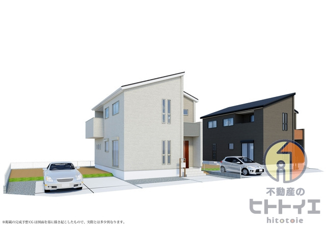 新築建売)八女市鵜池の外観パース