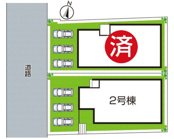 ★湖南市サイドタウン　第1期　新築一戸建ての区画図|全2区画