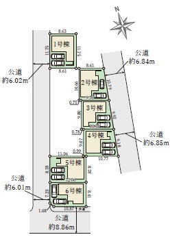 【区画図】 | 清水が丘２丁目　新築戸建　６区画