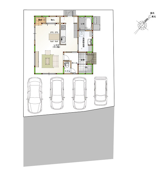 高知市朝倉西町 ⑥ 新築戸建ての区画図