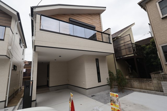 《仲介手数料無料》板橋区成増４丁目28-13新築一戸建てケイアイグレイスの外観|撮影日 2026年8月31日 16:15 曇り