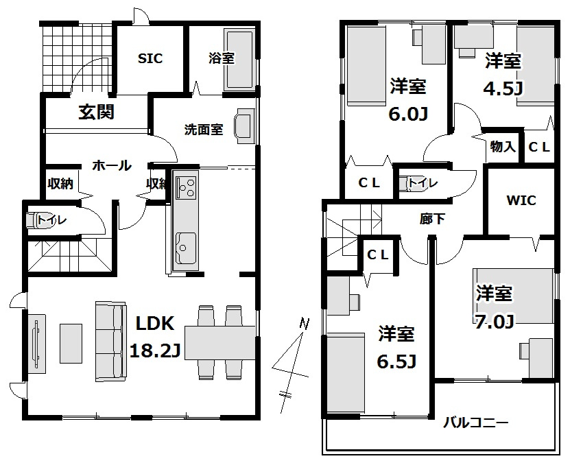 新築戸建て　流山市東初石3丁目の間取り