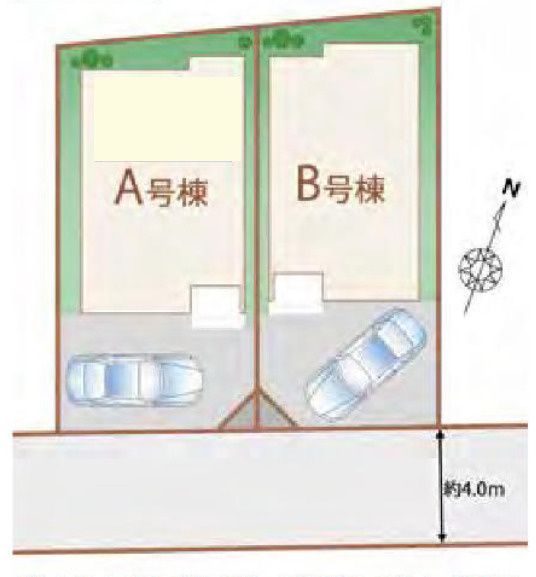 【仲介手数料無料】狭山市入間川３期全２棟Ａ号棟　狭山市の新築なら西武ハウジングの区画図