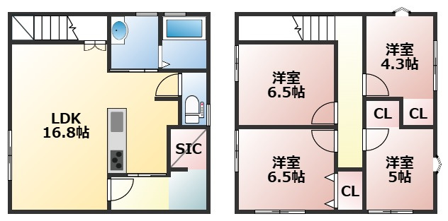 菊池郡菊陽町大字津久礼の一戸建ての間取り