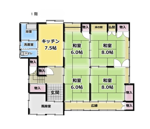 米沢市塩井町塩野　二階建て中古住宅の画像