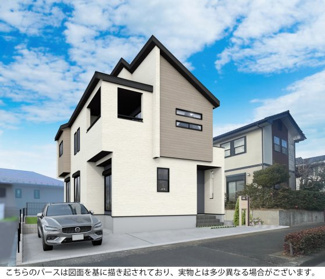 【外観パース】 | 本パースは、イメージ図につき、風景、建物、植栽などについては施工後の現物との差異が生じます
つきまして本パースによって生じたいかなる損害については一切責任を負いません