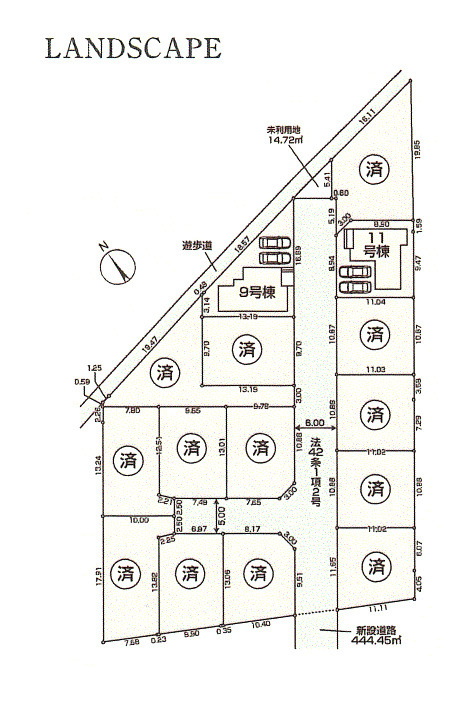 立川市西砂町2丁目　新築戸建全15棟の区画図