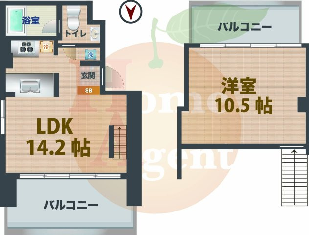 【間取り】 | ESARES中野 | 1LDKのお部屋です。