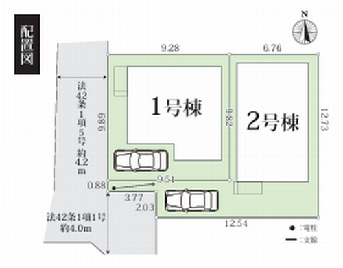 【仲介手数料０円】茅ヶ崎市室田5期　新築一戸建て　全2棟の区画図|茅ヶ崎市室田5期　新築一戸建て　全2棟
