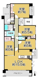 【間取り】 | ザ・ガーデネスクシティコムズ館 | ファミリー様に嬉しい４LDKの間取りです♪南東角部屋で陽当たり良好です！！