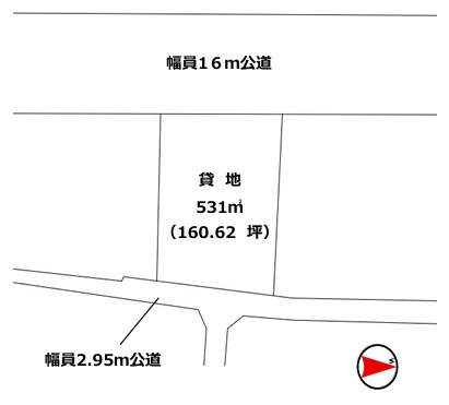 八王子市中野町　貸地の区画図