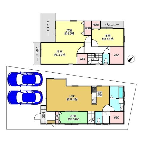 宝塚市中州1丁目新築一戸建の間取り