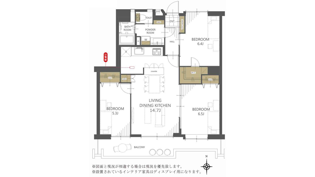 昭島つつじが丘ハイツ北24号棟　７階部分