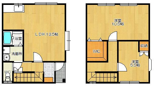 熊本市中央区出水７丁目の一戸建ての間取り