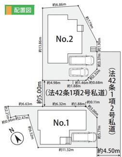 【区画図】 | 【仲介手数料無料！！】町田市真光寺1丁目　新築戸建て（全2棟）1号棟　4090万円 | 土地面積／102.99㎡（31.15坪）