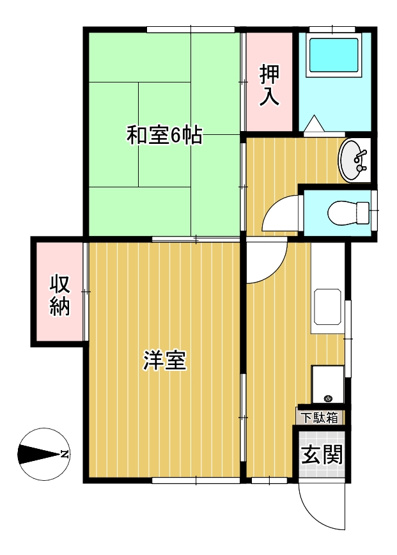 【間取り】 | コーポ篠田 | 2K