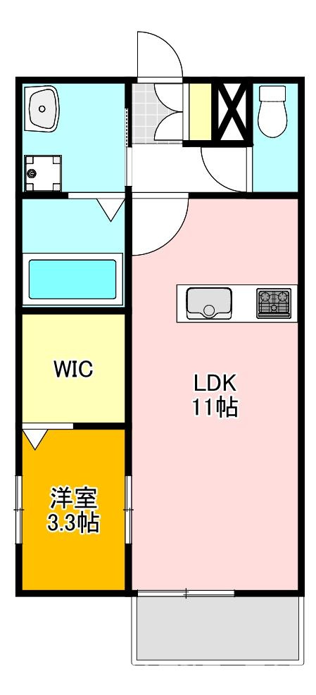 直方市津田町のアパートの間取り
