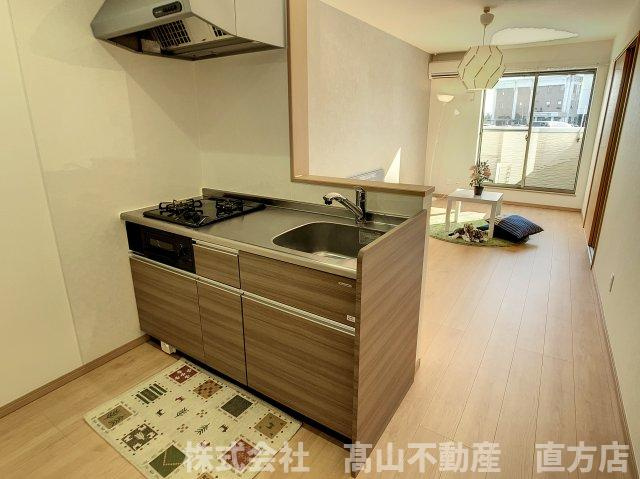 直方市津田町のアパートのキッチン